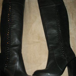 Gianni Bini Leather and Suede Knee Boots